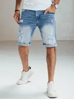 Pánske rifľové kraťasy s efektom sprania