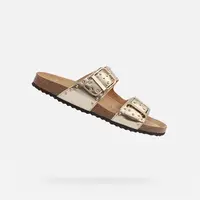 Gold women's slippers Geox Brionia R - Women's