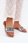 Boto Dámske sandále na plochom podpätku so zdobením Amore biele Avelina