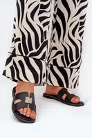 Boto Ploché Sandále S Výrezmi A Dekoráciou Čierne Bohalis