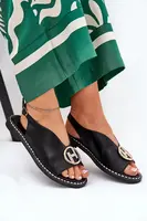 Boto Ploské Elegantné Sandále S Dekoráciou Čierne Iseliria