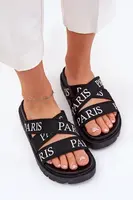 Boto Dámske sandále s textilnými páskami Paris na platforme čierne Celinea