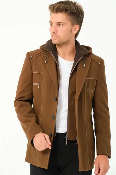 K7532 DEWBERRY MEN'S COAT-PLAIN CAMEL