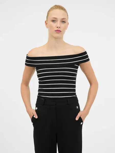 Orsay Black and white women's short-sleeved t-shirt - Women's