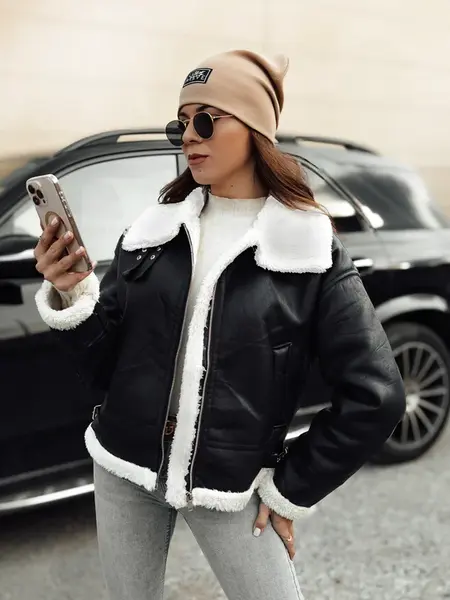 Dámska kožená bunda FURBLAZE s kožúškom