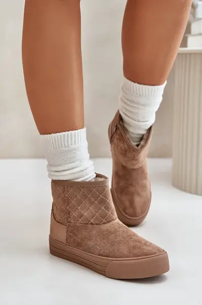 Ankle snow boots with zip insulated with fur Big Star beige