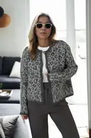 61353 Dewberry Leopard Patterned Cardigan-ANTHRACITE