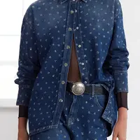 Trendyol Limited Edition Blue Jewelled Oversize Denim Jacket