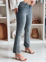 Dámske jeansové zvonové nohavice s cyrkóniami