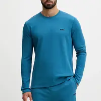 Tričko s dlouhým rukávem BOSS Waffle LS-Shirt hnědá barva, 50535870