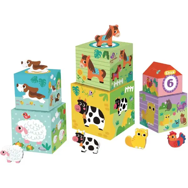 2Kids Toys Animal Blocks kostky ze dřeva 12m+ 12 ks
