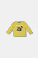 Dětské bavlněné tričko s dlouhým rukávem United Colors of Benetton