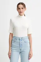 Tričko Marc O'Polo dámské, béžová barva, s pologolfem, M08207651177