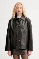 Kožená bunda Rag & Bone hnědá barva, přechodná, RA8A25F0MLA