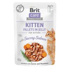 Brit Care Cat Kitten - Fillets in Jelly with Savory Salmon 85 g