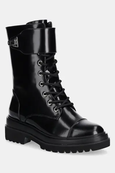 Kožené workery Coccinelle dámské, černá barva, na plochém podpatku, E4 T3K 35 01 01 001