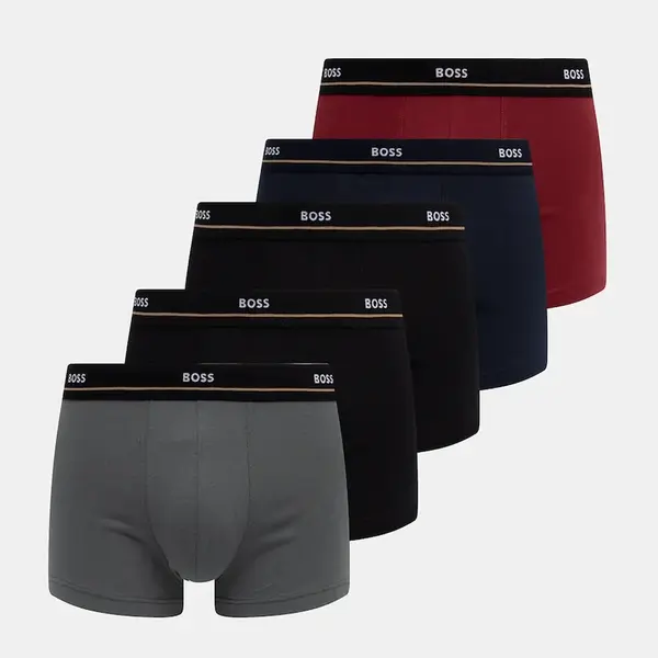 Boxerky BOSS 5-pack pánské, černá barva, 50531660