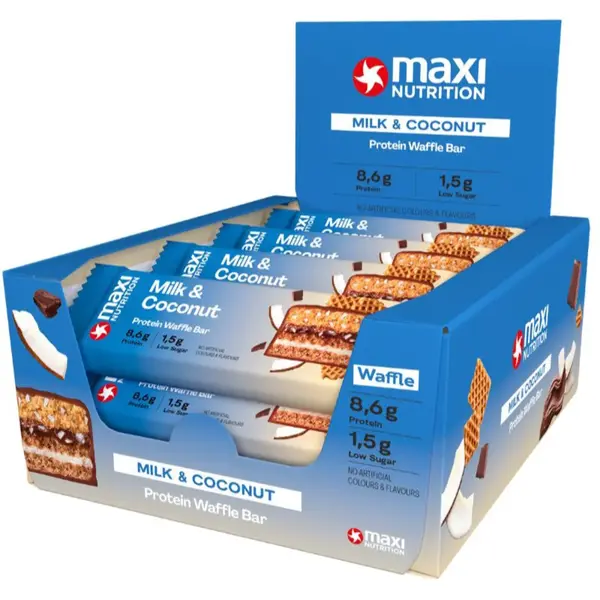 MaxiNutrition Waffle Protein Bar proteinová tyčinka příchuť Milk and Coconut 12x40 g