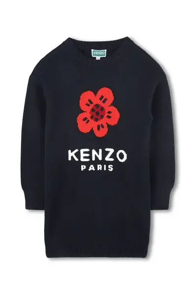Dětské šaty s příměsí vlny Kenzo Kids