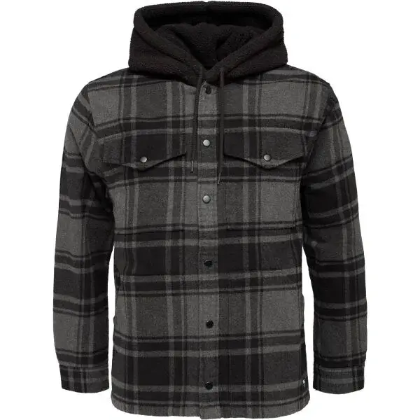 Vans PIEDMONT HOODED PLAID SHACKET Pánská bunda, černá, velikost