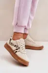 Boto Dámské Sneakersy Na Platformě Pantherka Béžové Totter