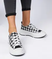 Gemre White and black women's fabric sneakers Katerin