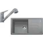 Franke Sety - Kuchyňský set G122, fragranitový dřez BSG 611-78/39 + baterie FC 9547.084, šedý kámen 114.0441.185