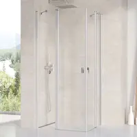 Ravak Chrome - Rohový sprchovací kút štvordielny CRV2-100, 98-100 cm-farba satin, sklo transparent 1QVA0U00Z1