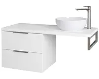 kielle Idolio - Skrinka 60x50x50 cm, vrátane konzoly a dosky pod umývadlo 120 cm, s výrezom, lesklá biela 50024S120