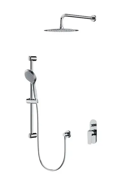 Cersanit City - Sprchový set s batériou pod omietku, s telesom, priemer 25 cm, 3 prúdy, chróm S952-014