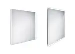Nimco Zrcadla - Koupelnové podsvícené LED zrcadlo 80x70 cm, zaoblené, aluminium ZP 17003