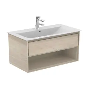 Ideal Standard Connect Air - Skrinka pod umývadlo, 100x44x52 cm, dekor svetlé drevo/svetlohnedá mat E0828UK