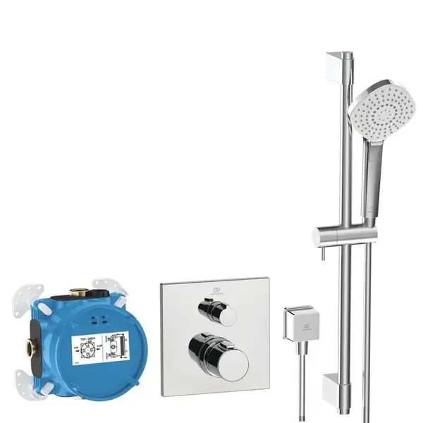 Ideal Standard CeraTherm - Sprchový set s termostatom pod omietku, s telesom, 3 prúdy, chróm A7599AA