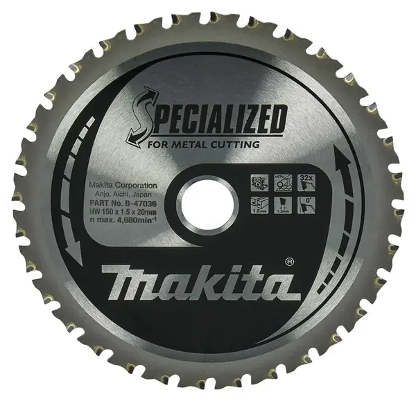 Makita Príslušenstvo - Pílový kotúč na kov 150x20 mm, 32 zubov B-47036