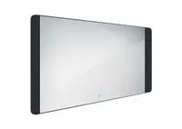 Nimco Zrcadla - Zrcadlo s LED osvětlením, 120x65 cm, dotykový senzor, hliník/černá ZPC 42006V-90