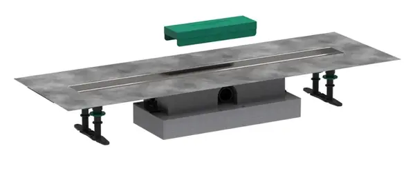 Hansgrohe uBox universal - Set pro plochou instalaci lineárního sprchového žlabu 80 cm, nerez 56018180