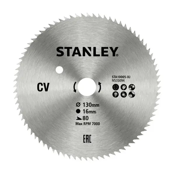 Stanley Príslušenstvo - Pílový kotúč na drevo 130x16 mm, 80 zubov STA10005-XJ