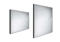 Nimco Zrcadla - Zrcadlo s LED osvětlením, 80x70 cm, hliník/černá ZPC 13003-90