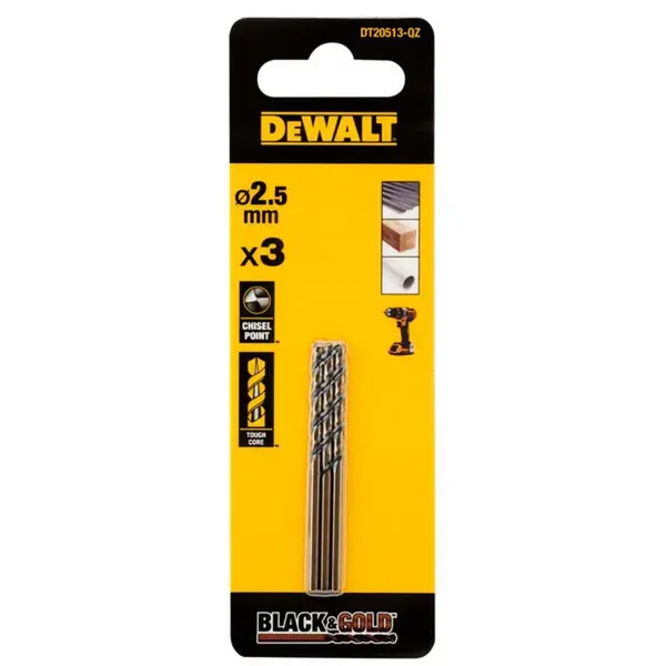 DeWALT Příslušenství - Sada vrtáků do kovu, 2,5x34 mm, 3 ks DT20513