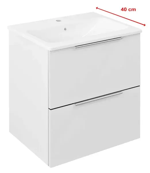 Sapho Cirasa - Umývadlová skrinka, 48x54x39 cm, 2 zásuvky, biela CR492-3030