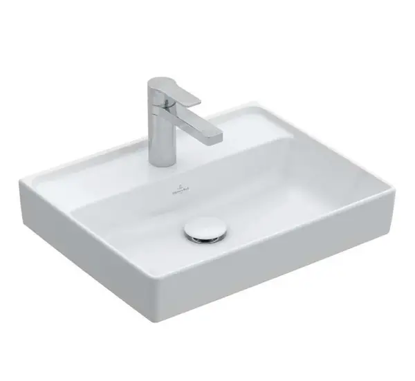 Villeroy & Boch Collaro - Umývadielko 50x40 cm, bez prepadu, 1 otvor na batériu, CeramicPlus, alpská biela 433451R1