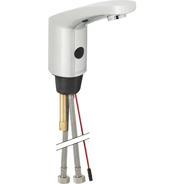 Geberit Public - Elektronická umývadlová batéria, so zmiešavačom, bez sieťového zdroja, pochrómovaná lesklá 116.445.21.1