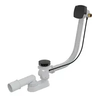 Alcadrain Odtokové súpravy - Vaňová odtoková a prepadová súprava s napúšťaním, dĺžka 800 mm, matná čierna A564BLACK-80