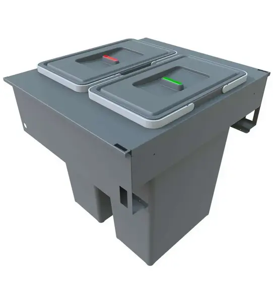 Elletipi Square 2.0 - Vstavaný odpadkový kôš, delený, 70 l PA3 LEC5060F