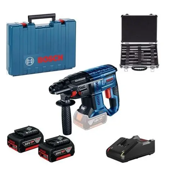 Bosch Nářadí - 18V AKU vrtací kladivo s příslušenstvím, 2x aku 4,0 Ah Li-Ion, nabíječka 0615990M33