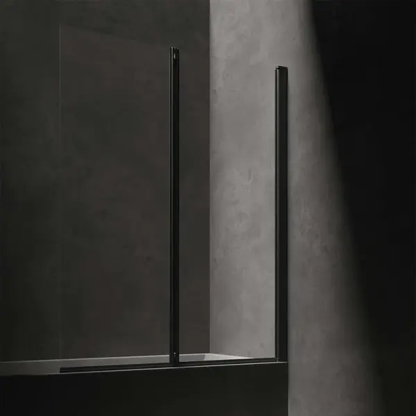 OMNIRES Kingston - Vanová zástěna 120x150 cm, čiré sklo/matná černá XHE20BLTR