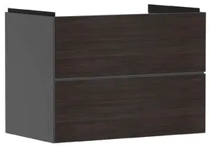 Hansgrohe Xevolos E - Umývadlová skrinka 78x58x48 cm, 2 zásuvky, matná sivá/tmavý dub 54180730