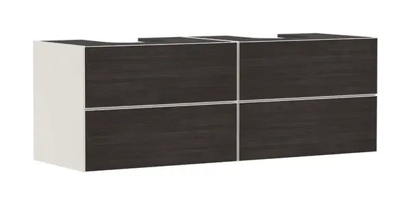 Hansgrohe Xevolos E - Umývadlová skrinka 157x56x55 cm, 4 zásuvky, matná béžová/tmavý dub 54200730