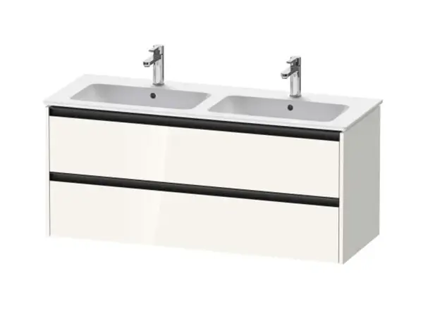 Duravit Ketho.2 - Umyvadlová skříňka 55x128x48 cm, 2 zásuvky, lesklá bílá K25266022220000