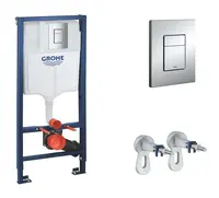 Grohe Rapid SL - Předstěnový instalační set pro závěsné WC, výška 1,13 m, ovládací tlačítko Skate Cosmopolitan, chrom 38772001